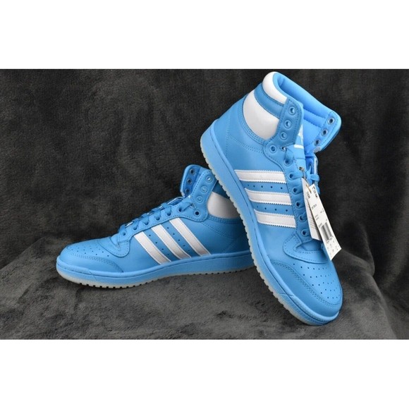 New Adidas Originals Top Ten Hi Sky Rush UNC Blue Leather Shoes GW1616 Size 11 - Picture 4 of 8